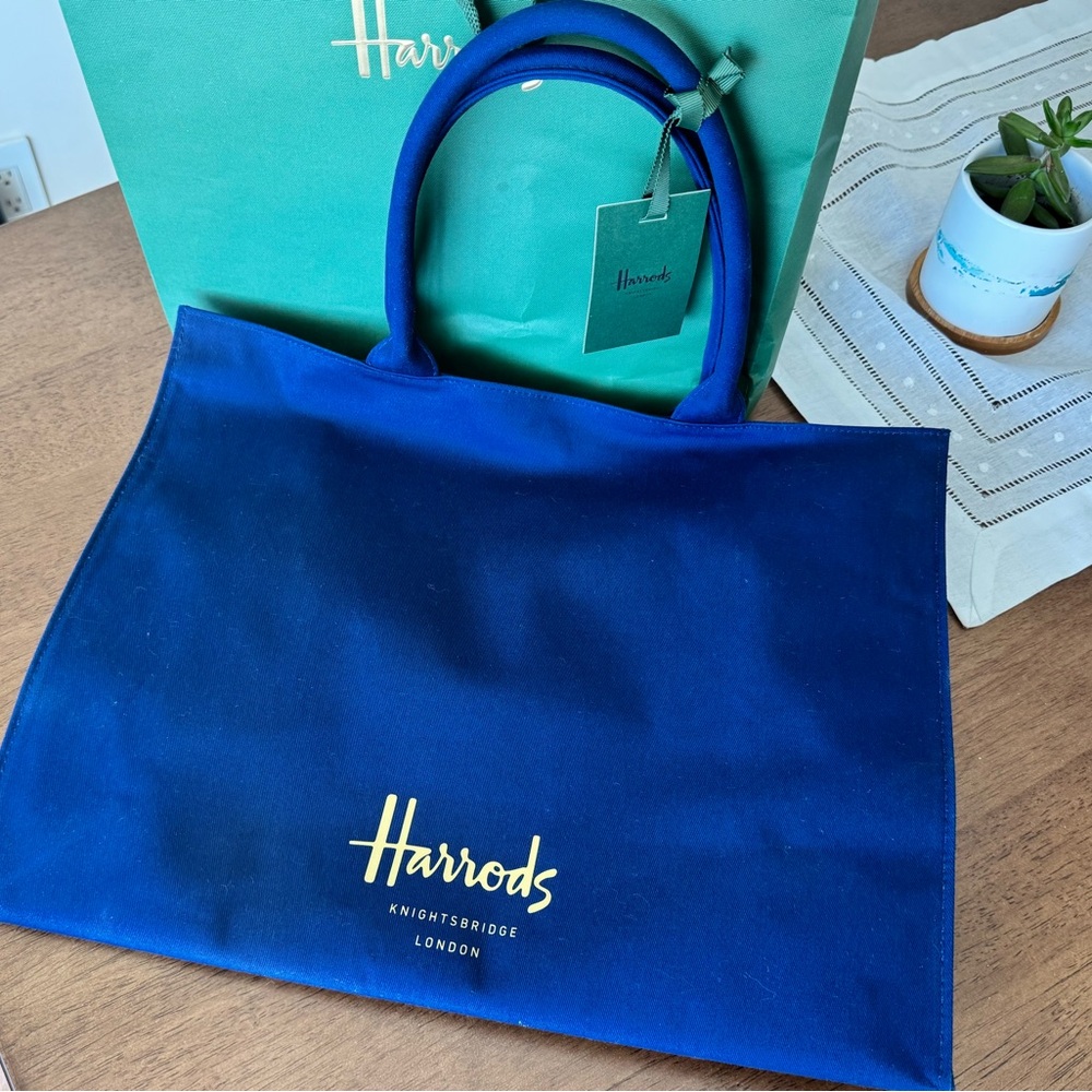 Harrods Navy Blue Tote Bag